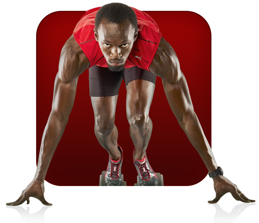 Athlete preparing to sprint